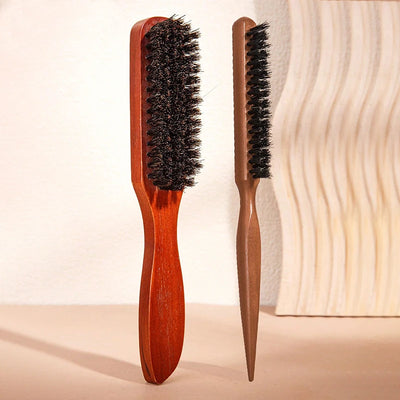 Anti-Frizz Scalp Massage Hairbrush – Premium Bristle with Wooden Handle