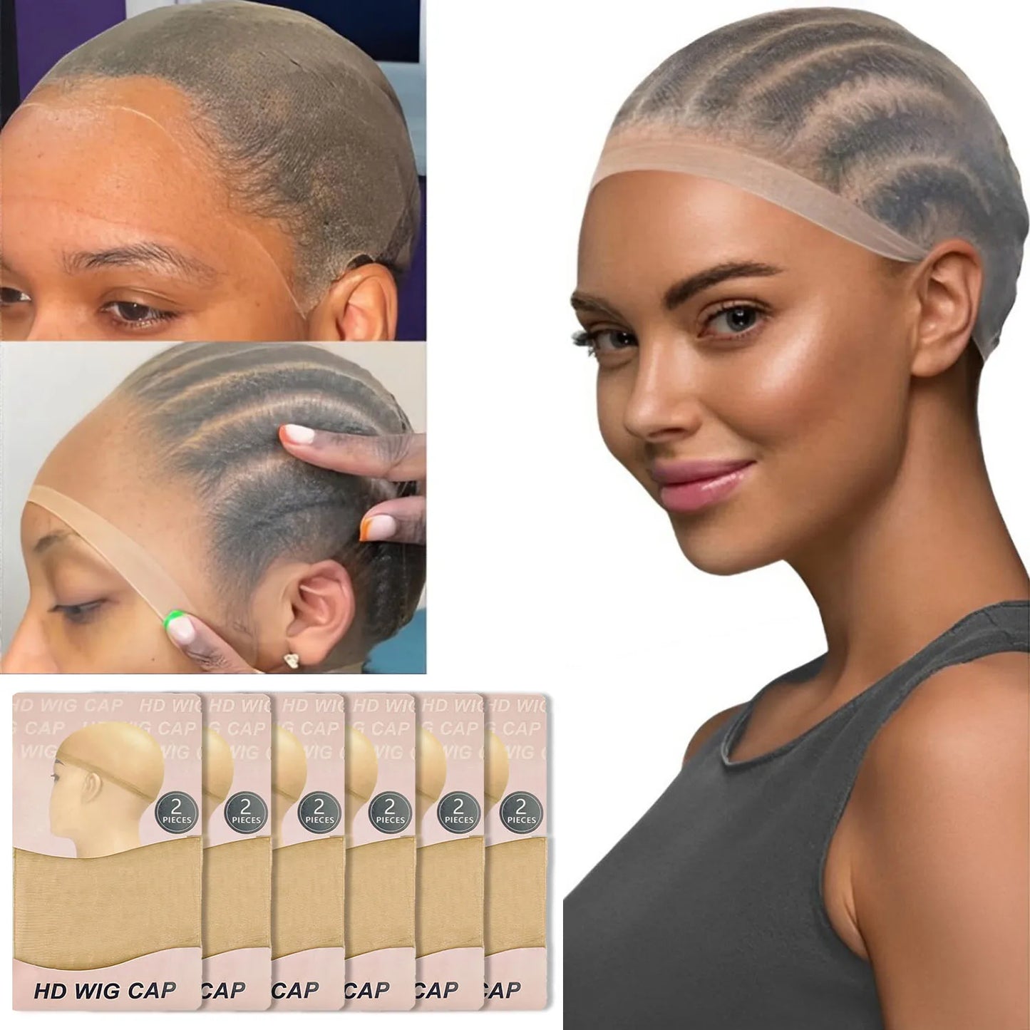 8-20 Pcs Nude Wig Caps – Thin, Transparent, High-Elastic, Breathable