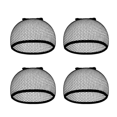 Black Open End Mesh Wig Caps – Long Weaving Caps, Pack of 6
