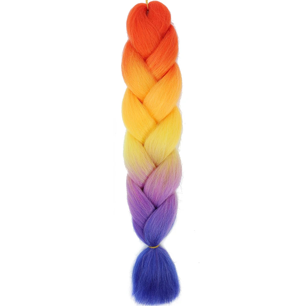 Synthetic Jumbo Braids Hair – 24 Inch Afro Ombre Kanekalon Extensions