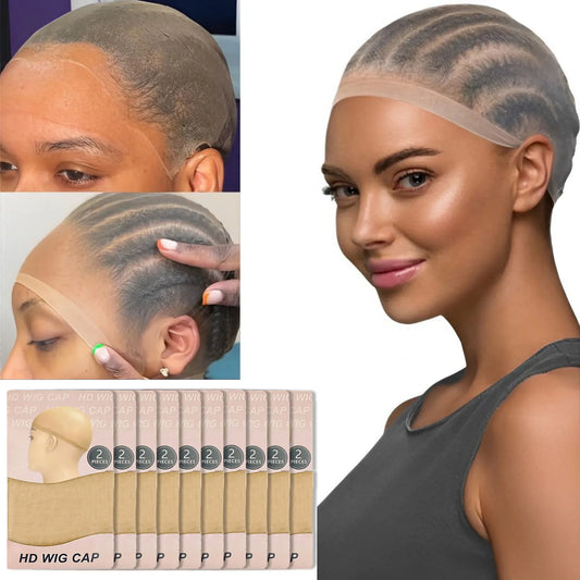 8-20 Pcs Nude Wig Caps – Thin, Transparent, High-Elastic, Breathable