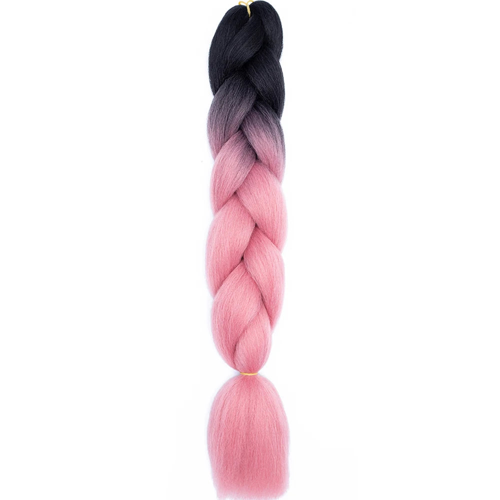 Synthetic Jumbo Braids Hair – 24 Inch Afro Ombre Kanekalon Extensions