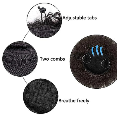 Synthetic 10-Inch Afro Puff Drawstring Ponytail – Kinky Curly Hair Bun
