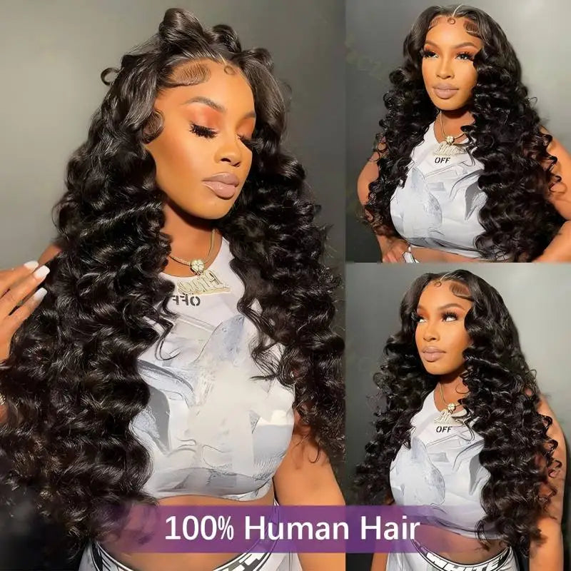 Human Hair Loose Wave Wig – 13x6 HD Lace Front, Water Wave, Curly