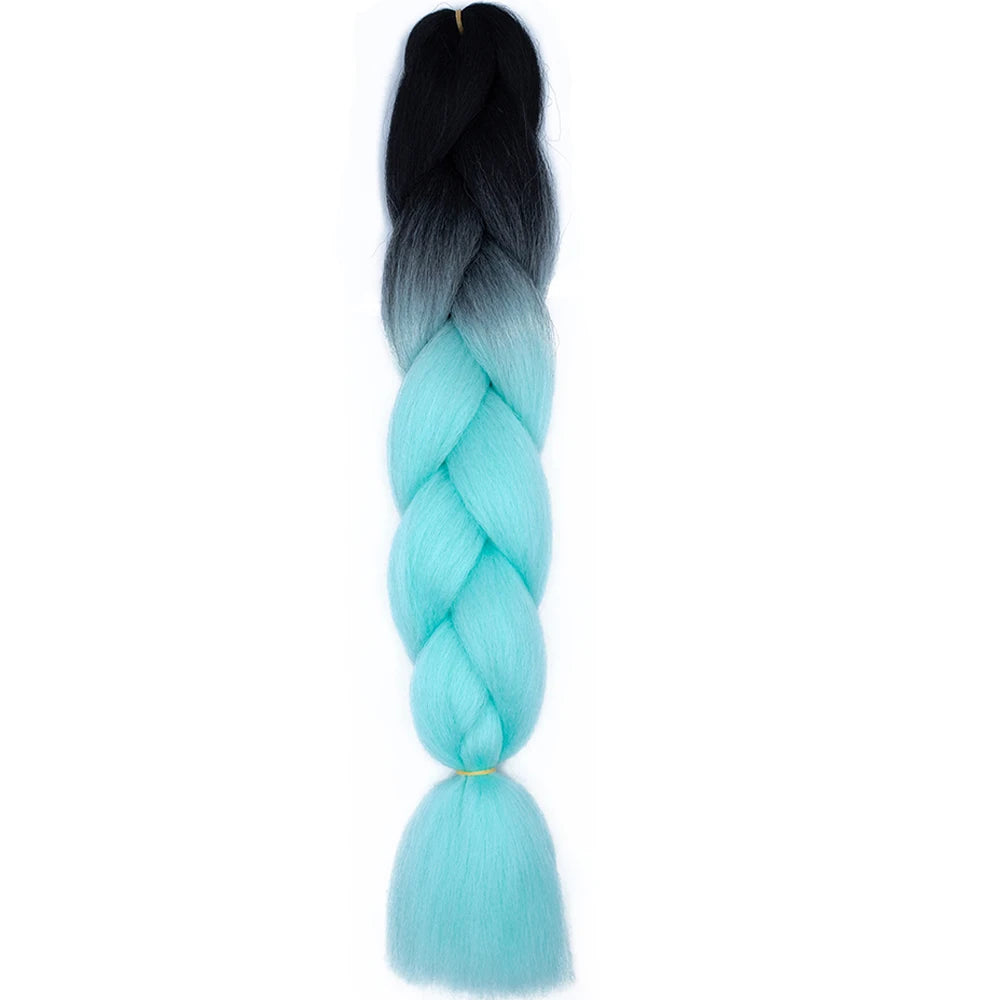 Synthetic Jumbo Braids Hair – 24 Inch Afro Ombre Kanekalon Extensions