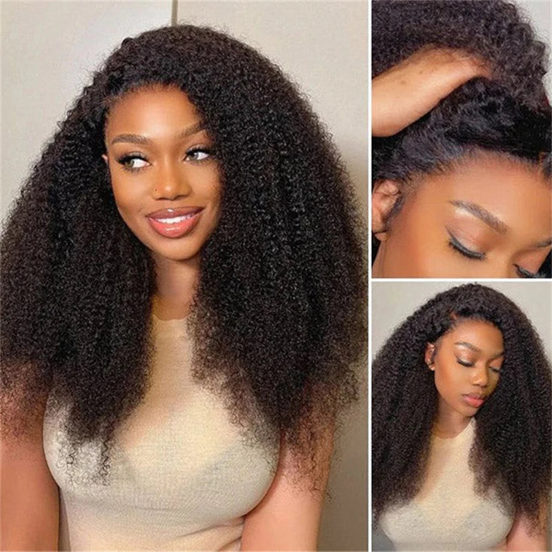 Afro Kinky Curly Flip Over 3 IN 1 Half Wig Human Hair