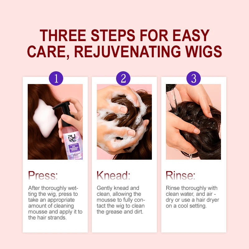 PURC Wig Fragrance Mousse & Hair Serum – Oil Control & Deep Cleansing