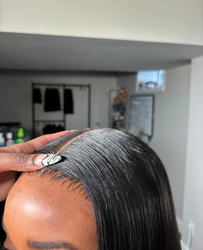 Extra Long Bone Straight Human Hair HD Lace Front Wig