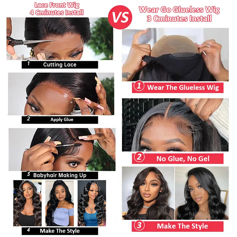 Brazilian Body Wave Wig – Wear & Go, 13x4/5x5/13x6 HD Lace, 100% Human Hair