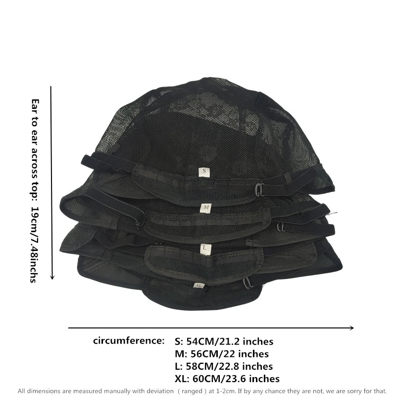 Adjustable Double Lace Wig Cap – Black, Beige & Brown Options