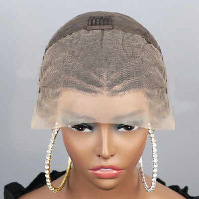 Braided Afro Puff Wig – 13x4 Lace Front, Afro Kinky Curly Human Hair