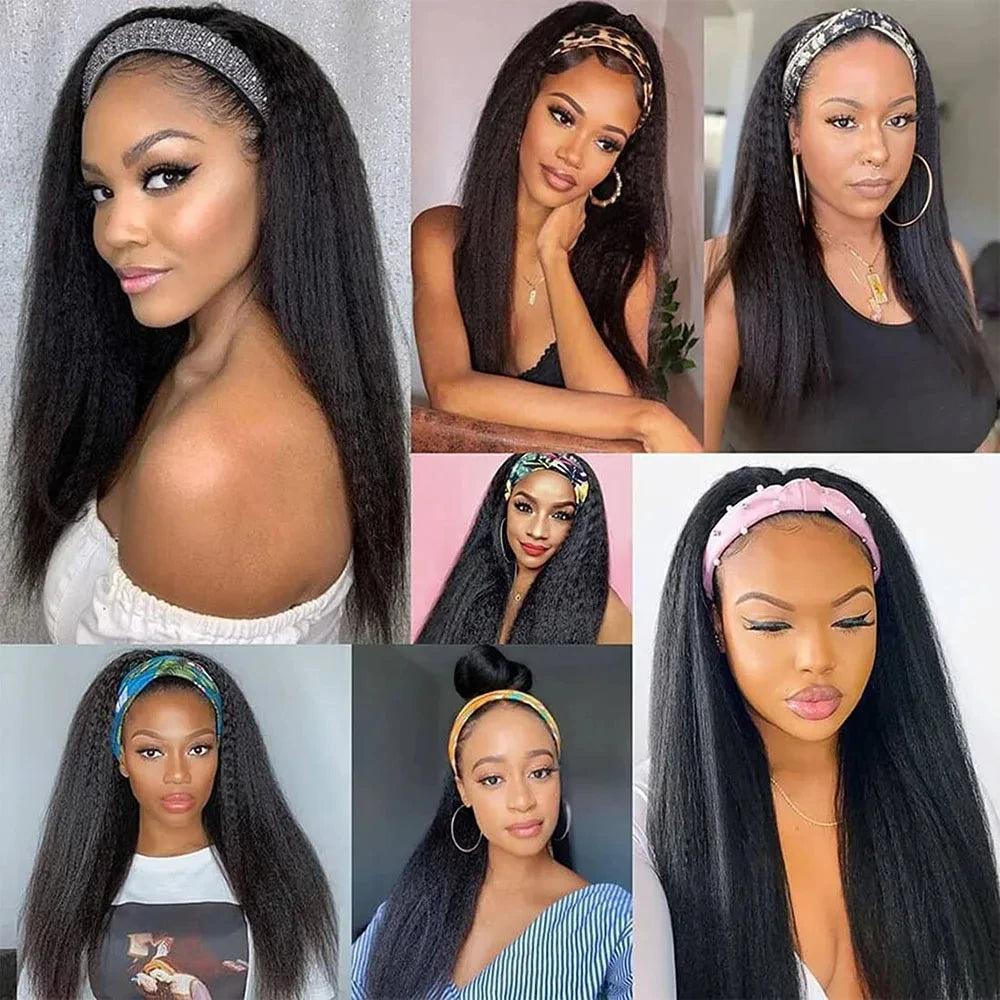 Yaki Straight Brazilian Human Hair Headband Wig