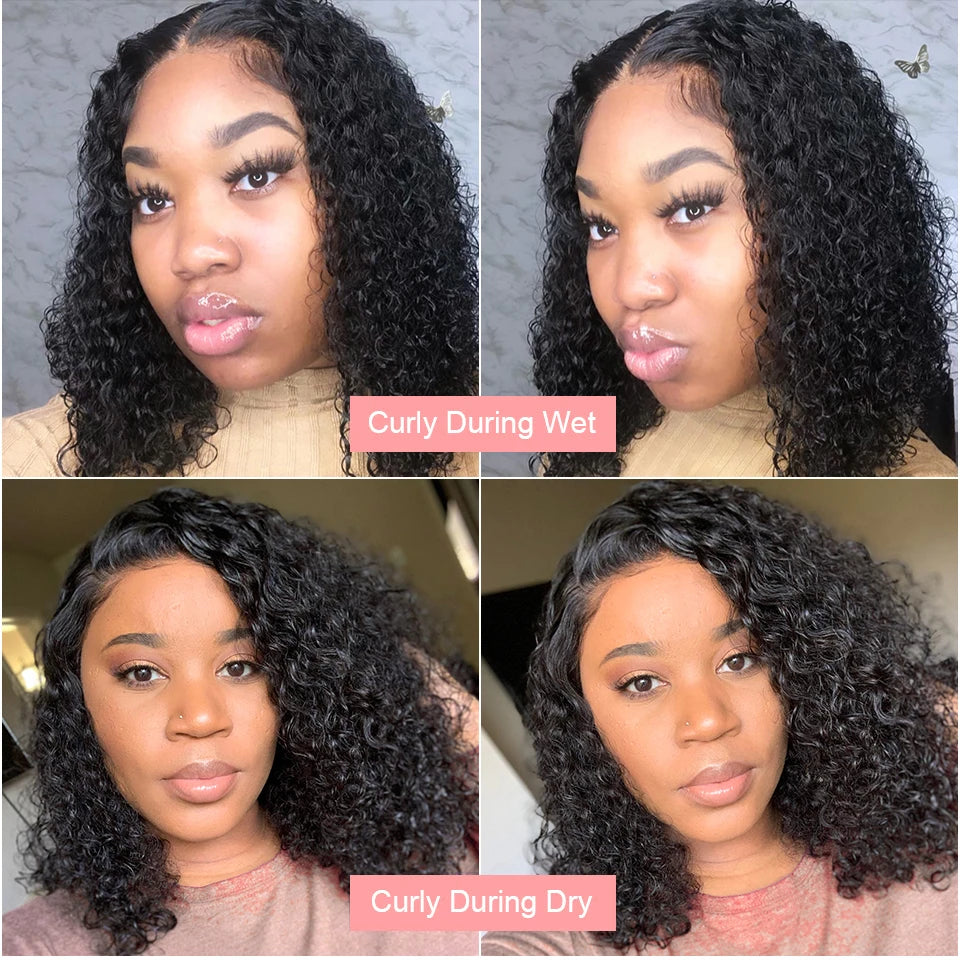 Deep Wave Curly Bob Wig – 250% Density Glueless Human Hair