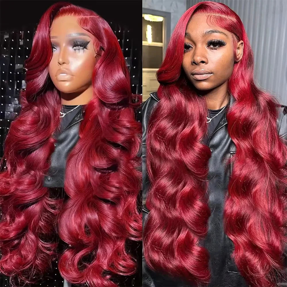 99J Burgundy Body Wave HD Lace Frontal Wig Human Hair