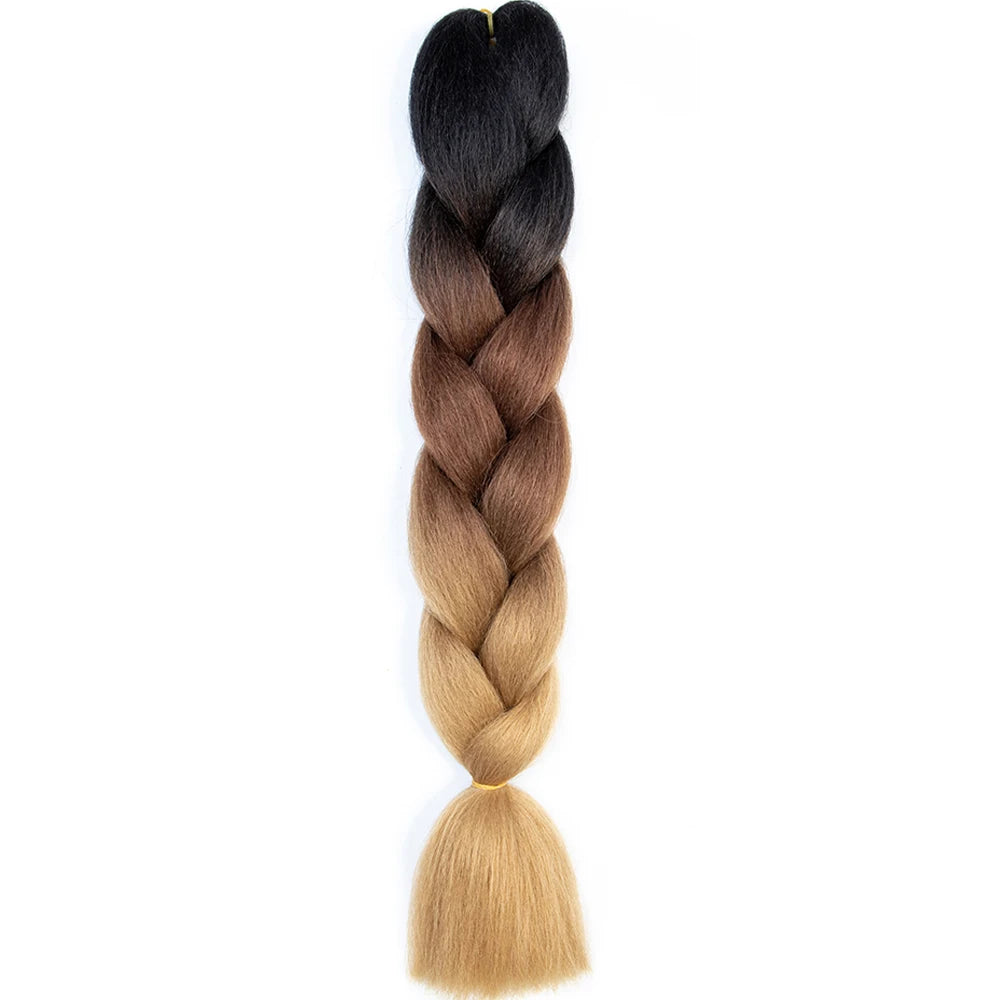 Synthetic Jumbo Braids Hair – 24 Inch Afro Ombre Kanekalon Extensions