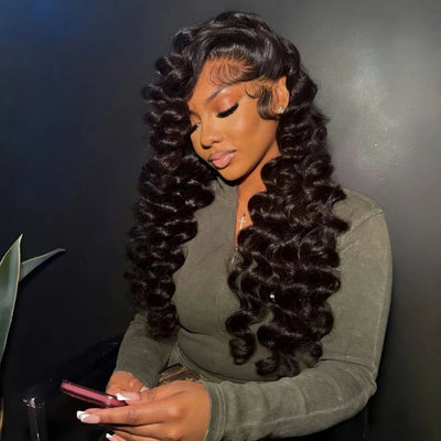 Human Hair Loose Wave Wig – 13x6 HD Lace Front, Water Wave, Curly