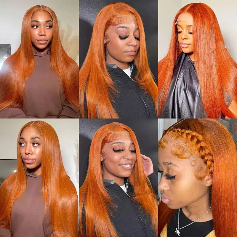 Kathy's Ginger Orange Straight Brazilian Human Hair Wig