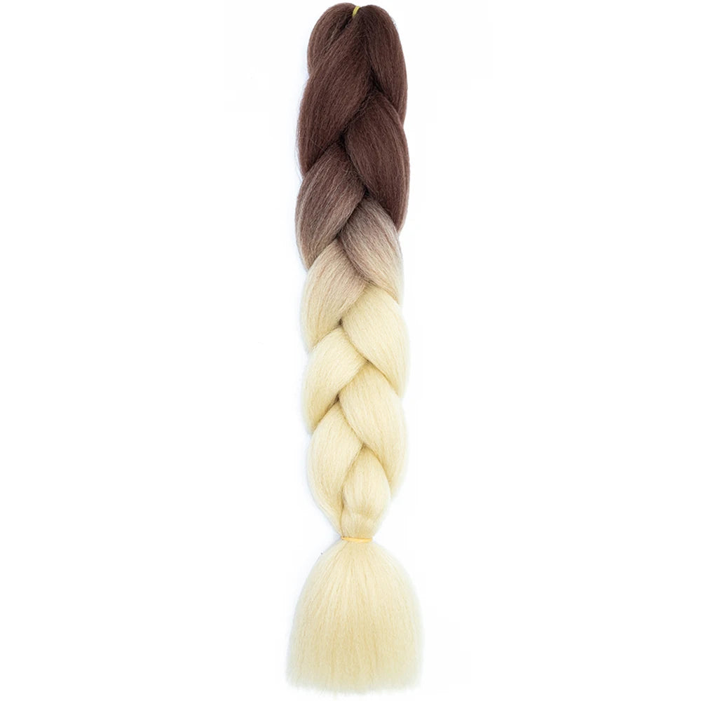 Synthetic Jumbo Braids Hair – 24 Inch Afro Ombre Kanekalon Extensions