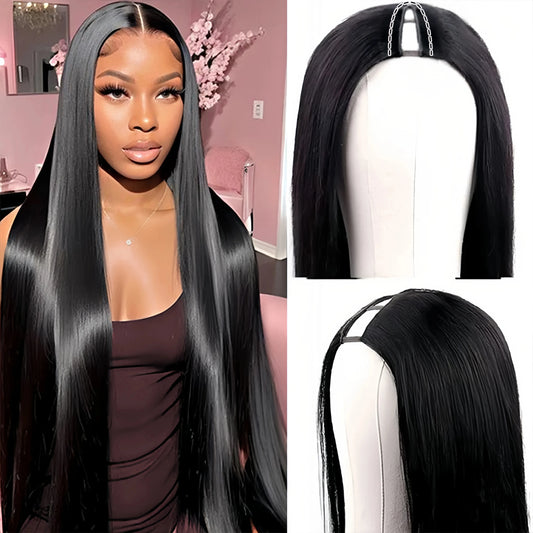 V Part Straight Wig - Brazilian Remy Human Hair Wig