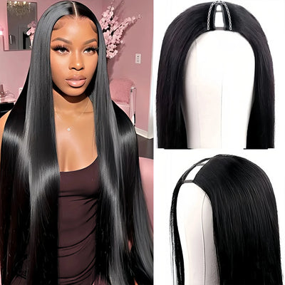 V Part Straight Wig - Brazilian Remy Human Hair Wig