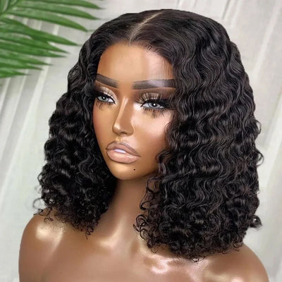 Glueless Curly Bob Deep Wave Lace Front Human Hair Wig