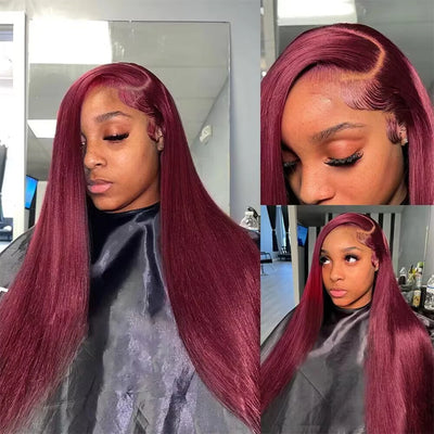 99J Burgundy HD Lace Frontal Human Hair Wig