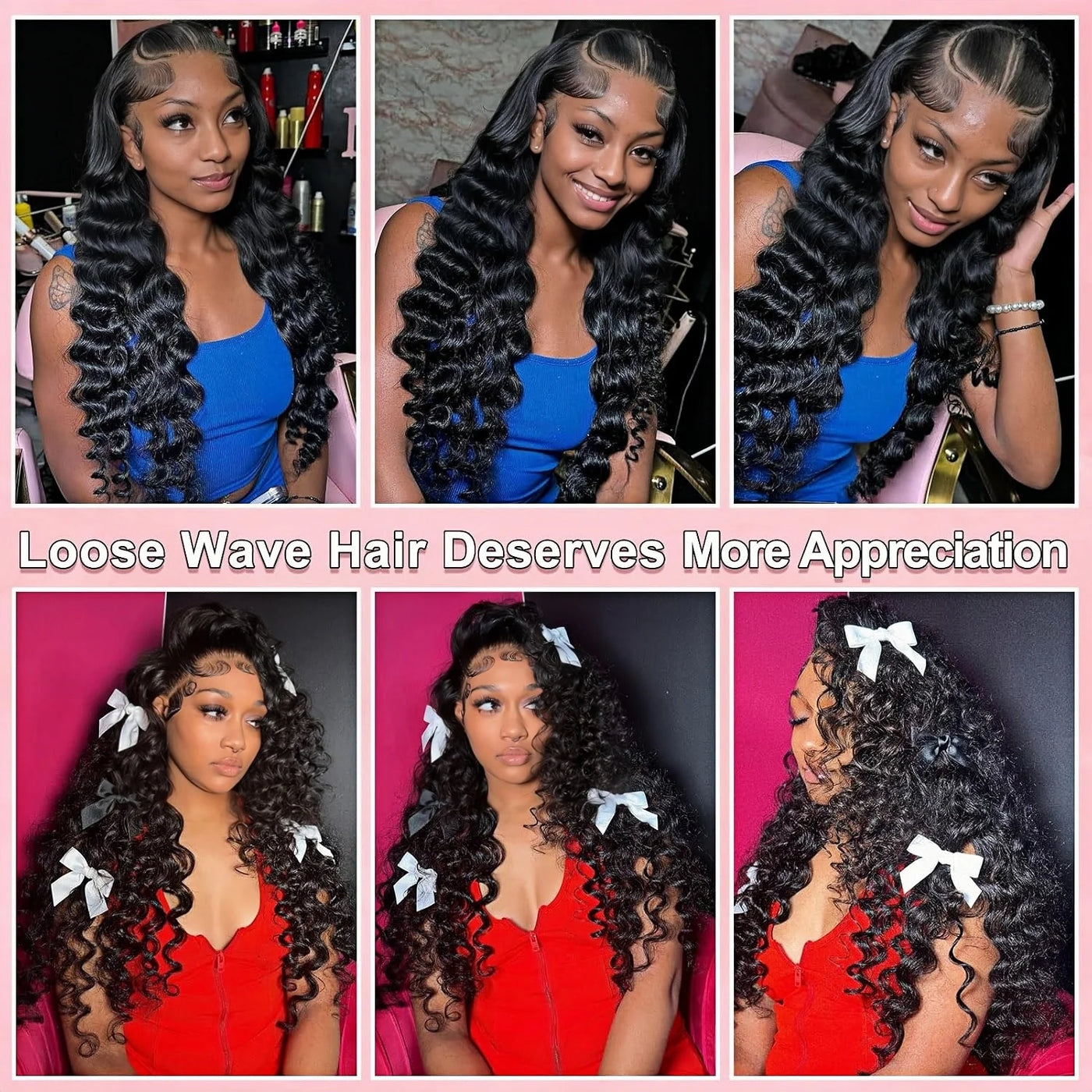 Human Hair Loose Wave Wig – 13x6 HD Lace Front, Water Wave, Curly
