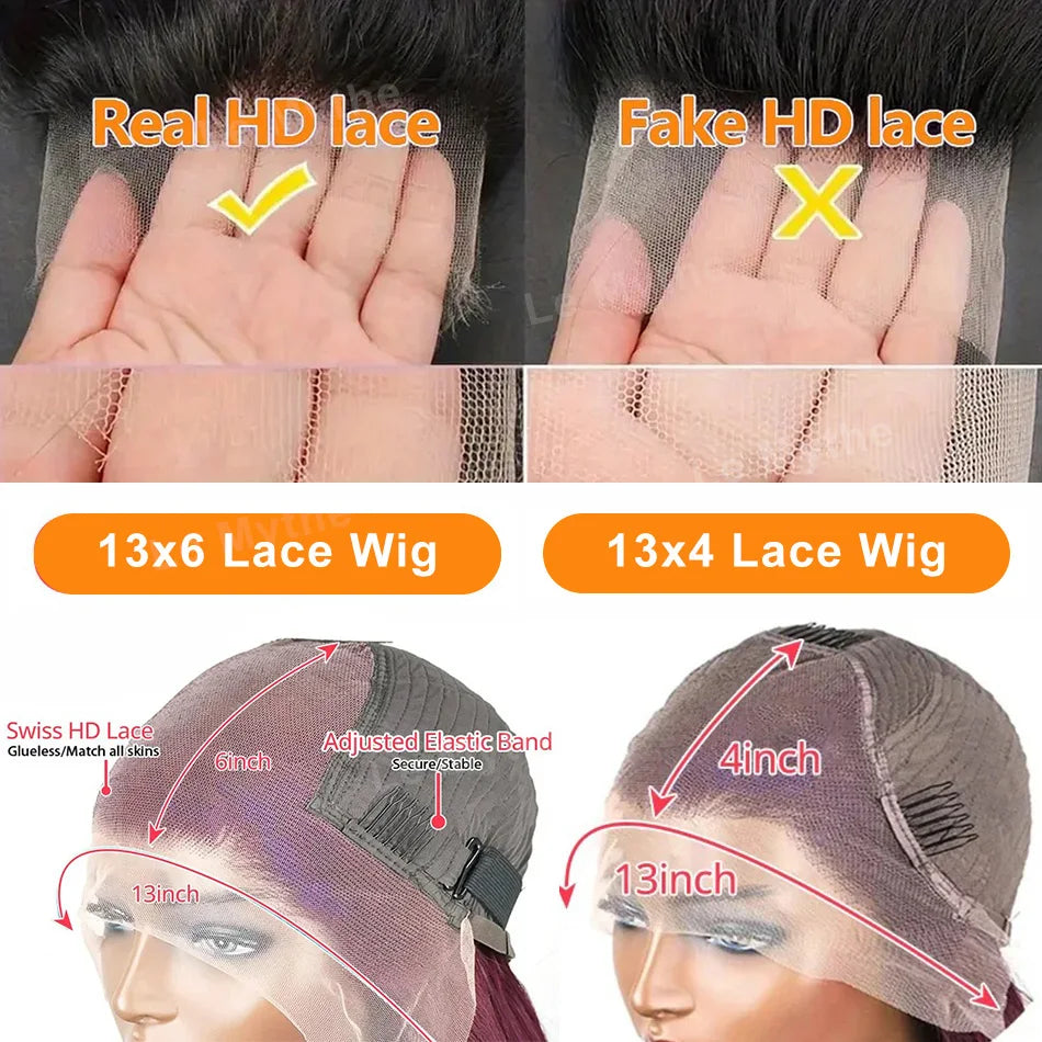 Burgundy Deep Wave Wig – 13x4/13x6 HD Lace Front, 100% Human Hair