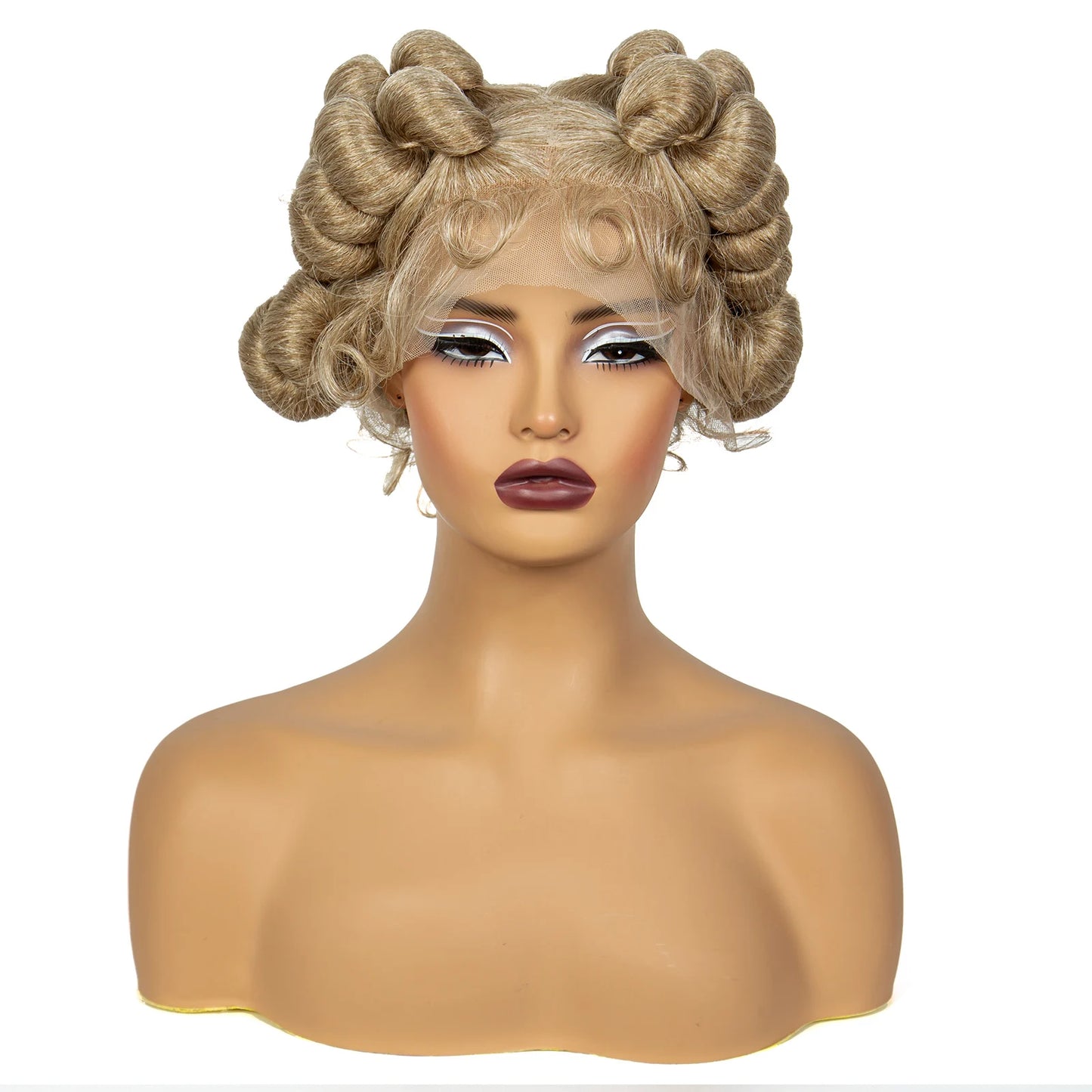 Natural Color 6" Full Lace Braided Wig – Knotless Bantu Braids, Handmade