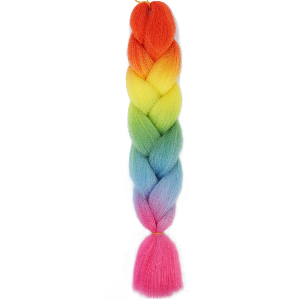 Synthetic Jumbo Braids Hair – 24 Inch Afro Ombre Kanekalon Extensions