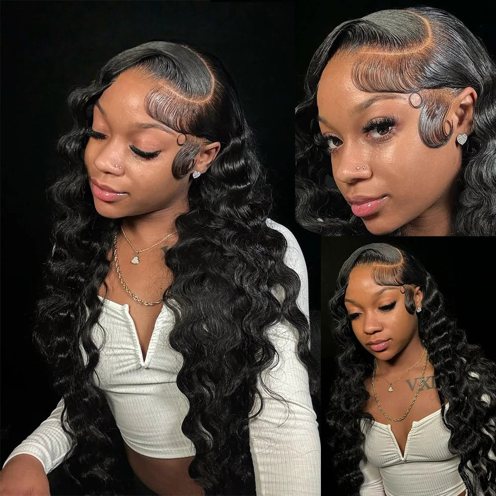 Human Hair Loose Wave Wig – 13x6 HD Lace Front, Water Wave, Curly