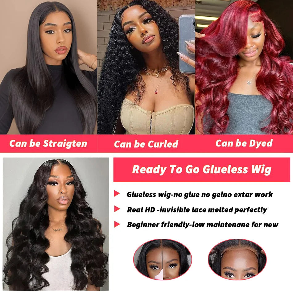 Brazilian Body Wave Wig – Wear & Go, 13x4/5x5/13x6 HD Lace, 100% Human Hair