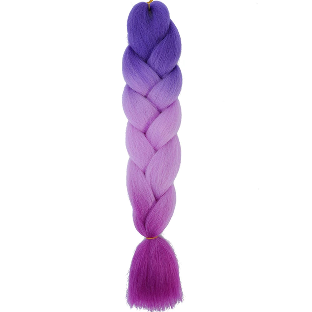 Synthetic Jumbo Braids Hair – 24 Inch Afro Ombre Kanekalon Extensions