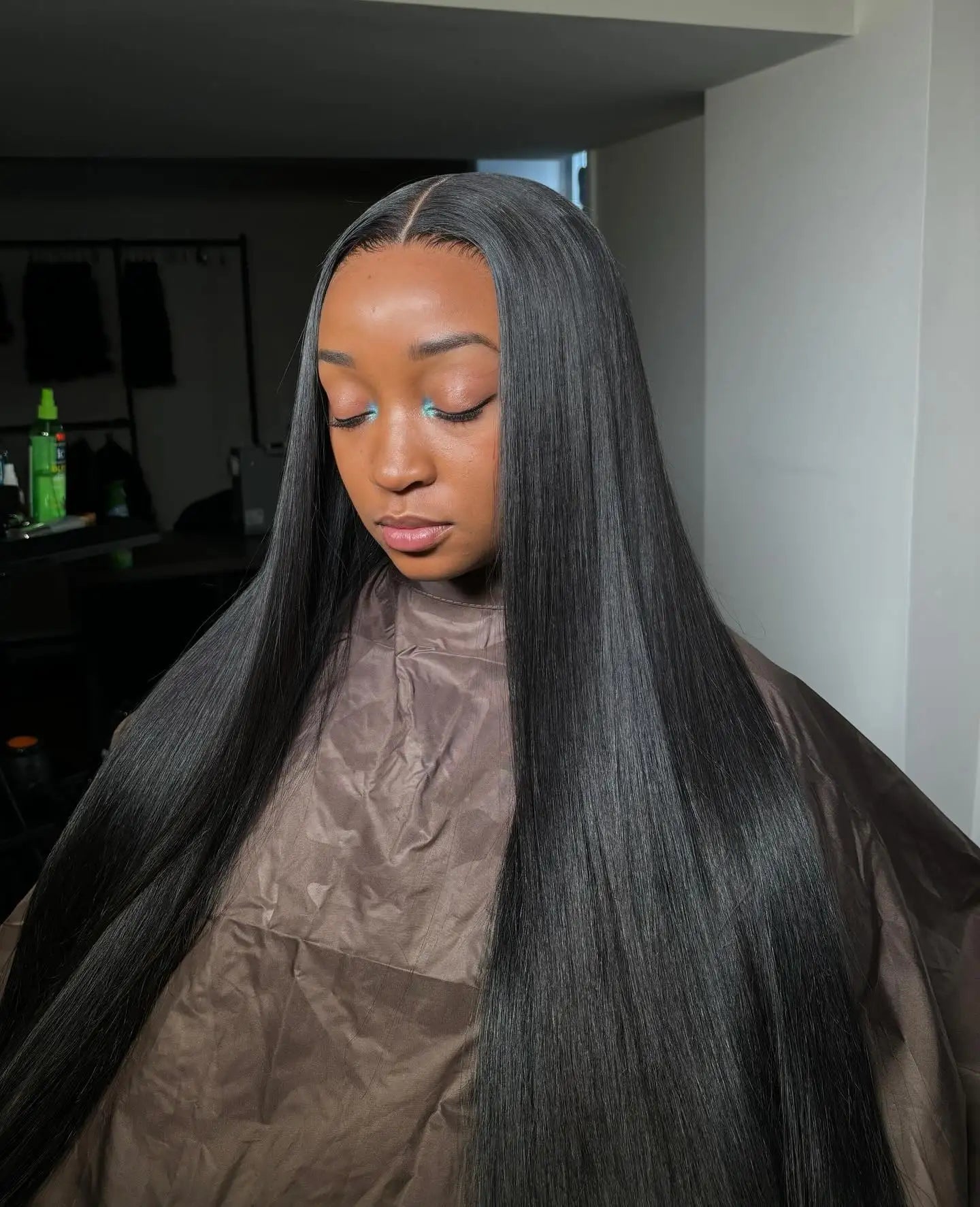 Extra Long Bone Straight Human Hair HD Lace Front Wig