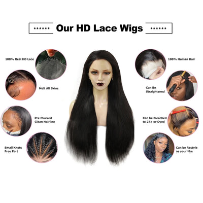 Kathy's Straight HD Lace Front Human Hair Wig –with Invisible Melt Lace