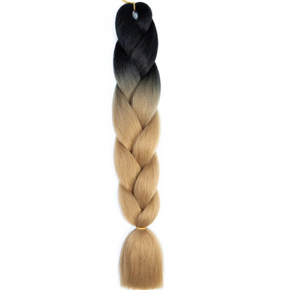 Synthetic Jumbo Braids Hair – 24 Inch Afro Ombre Kanekalon Extensions