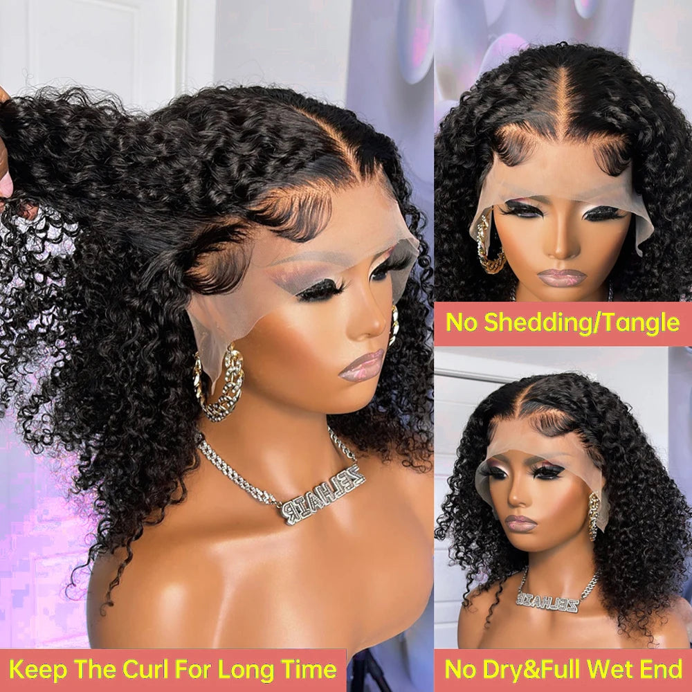Deep Wave Curly Bob Wig – 250% Density Glueless Human Hair