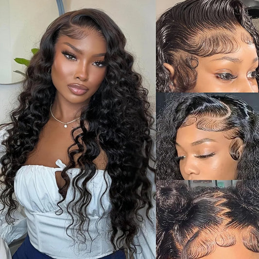 Human Hair Loose Wave Wig – 13x6 HD Lace Front, Water Wave, Curly