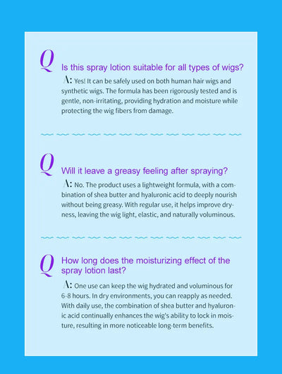 Wig Leave-In Conditioner – PURC Smoothing, Anti-Static, 100ml Spray