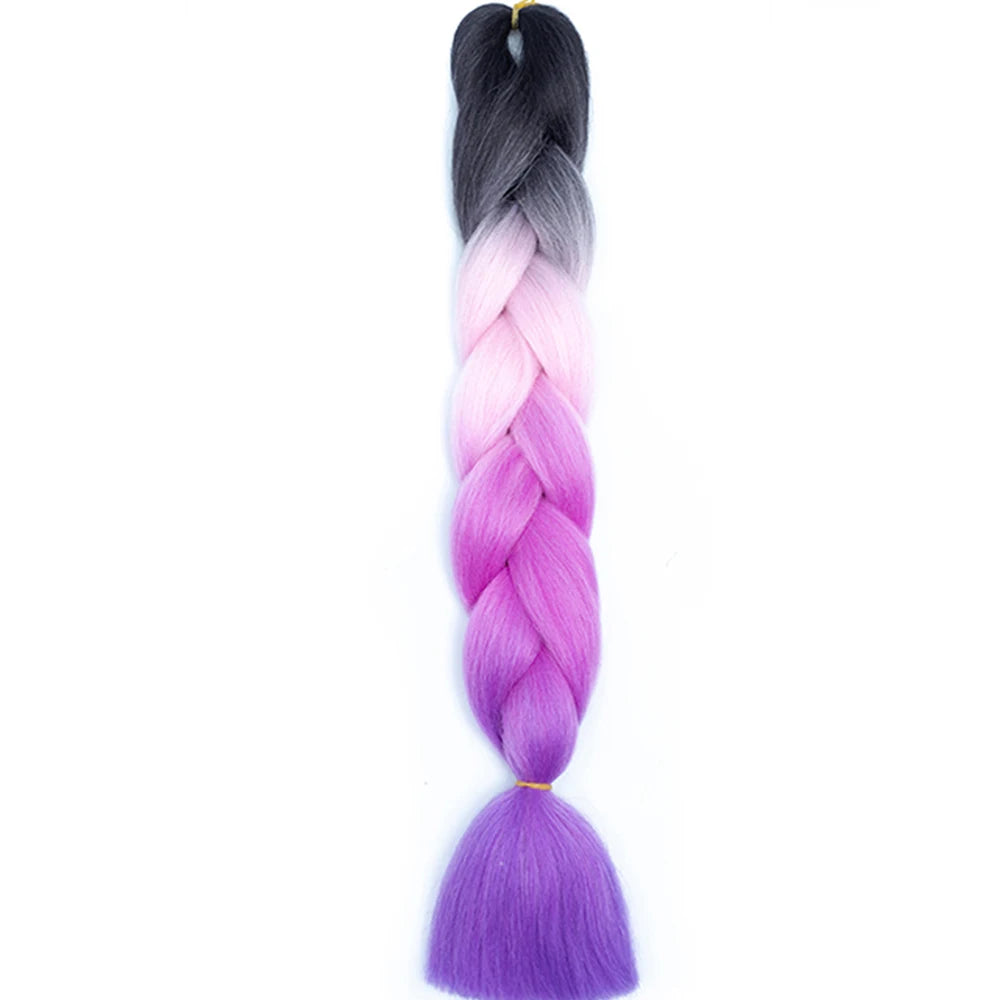 Synthetic Jumbo Braids Hair – 24 Inch Afro Ombre Kanekalon Extensions