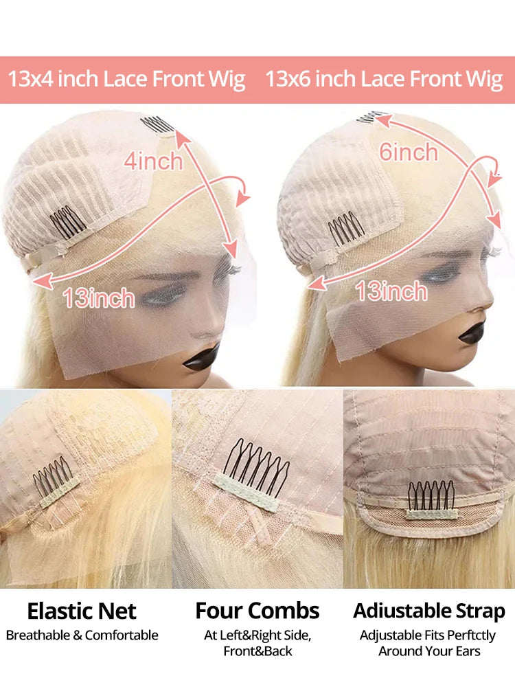 613 Honey Blonde Body Wave Wig HD Lace Front Human Hair Wig