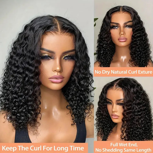 Double Drawn Water Wave Bob Wig